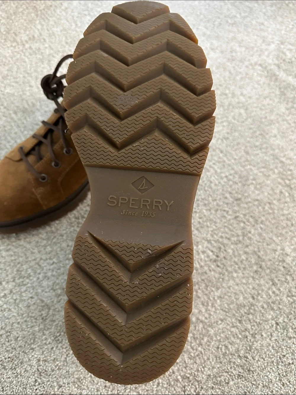 Sperry Watertown LTT waterproof Men's Suede Chukka Boots in Cognac Brown size 10